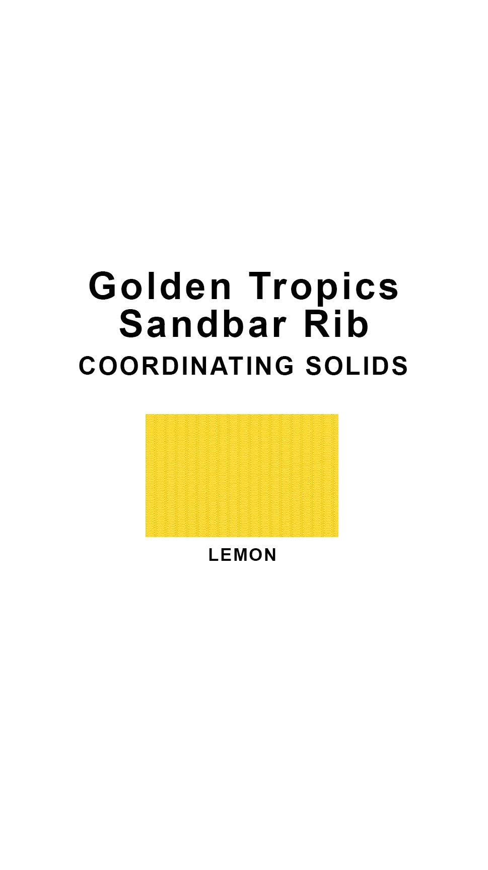 Coordinating solids chart for Golden Tropics Sandbar Rib swimsuit print: Lemon