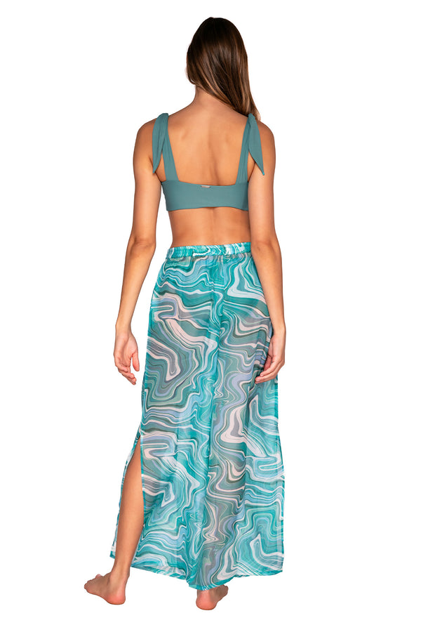 Back view of Sunsets Moon Tide Breezy Beach Pant