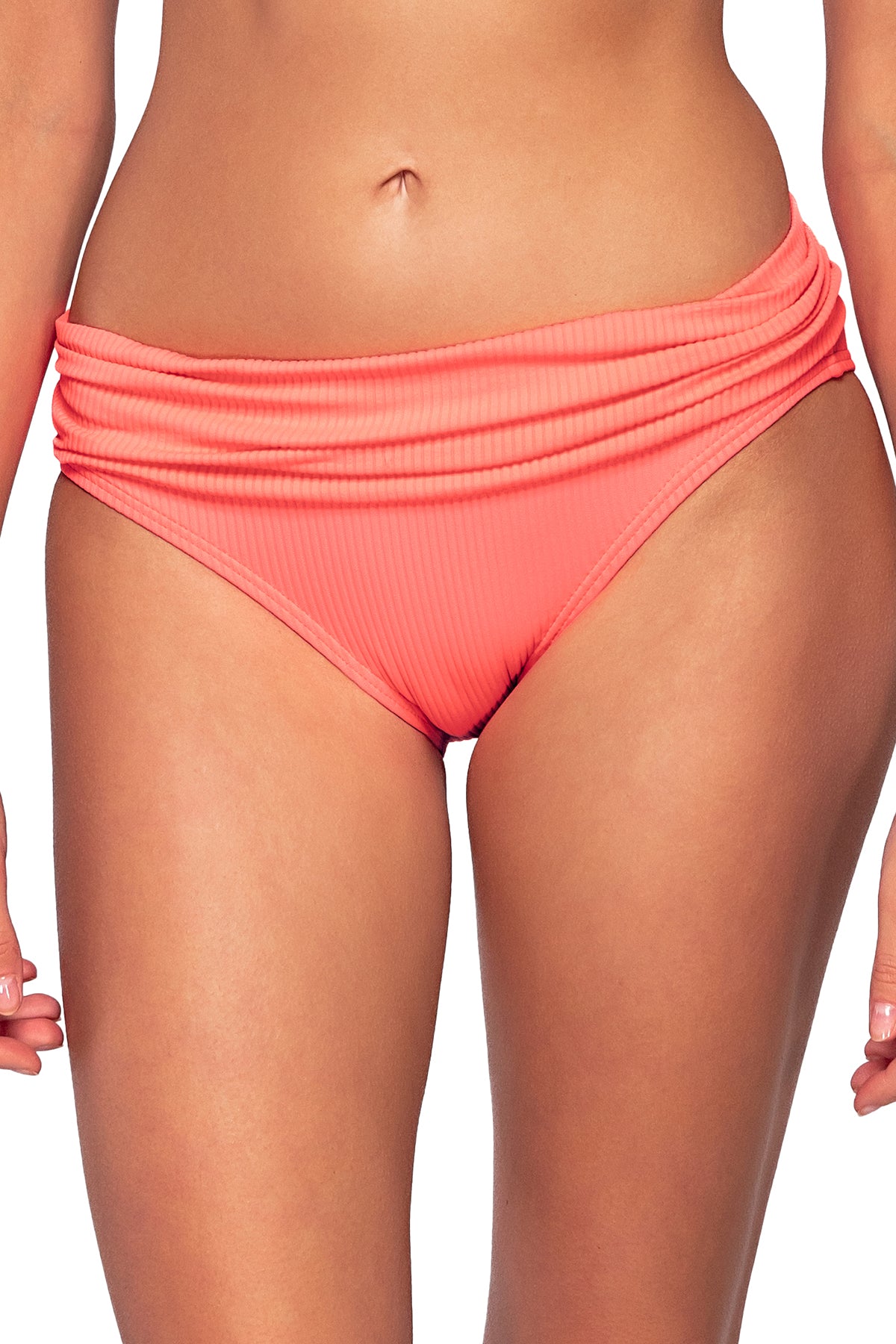 Front view of Sunsets Neon Coral Unforgettable Bottom
