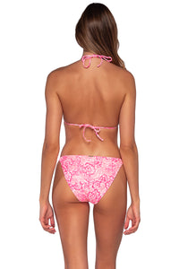 Back view of Sunsets Coral Cove Everlee Tie Side Bottom with matching Starlette Triangle bikini top