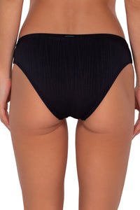 Back pose #1 of Gigi wearing Sunsets Black Seagrass Texture Collins Hipster Bottom