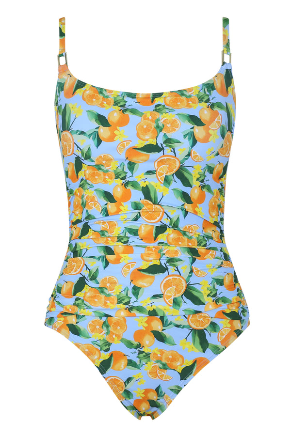 Front pose #1 of a floating garment shot featuring Sunsets Clementine Pamela One Piece