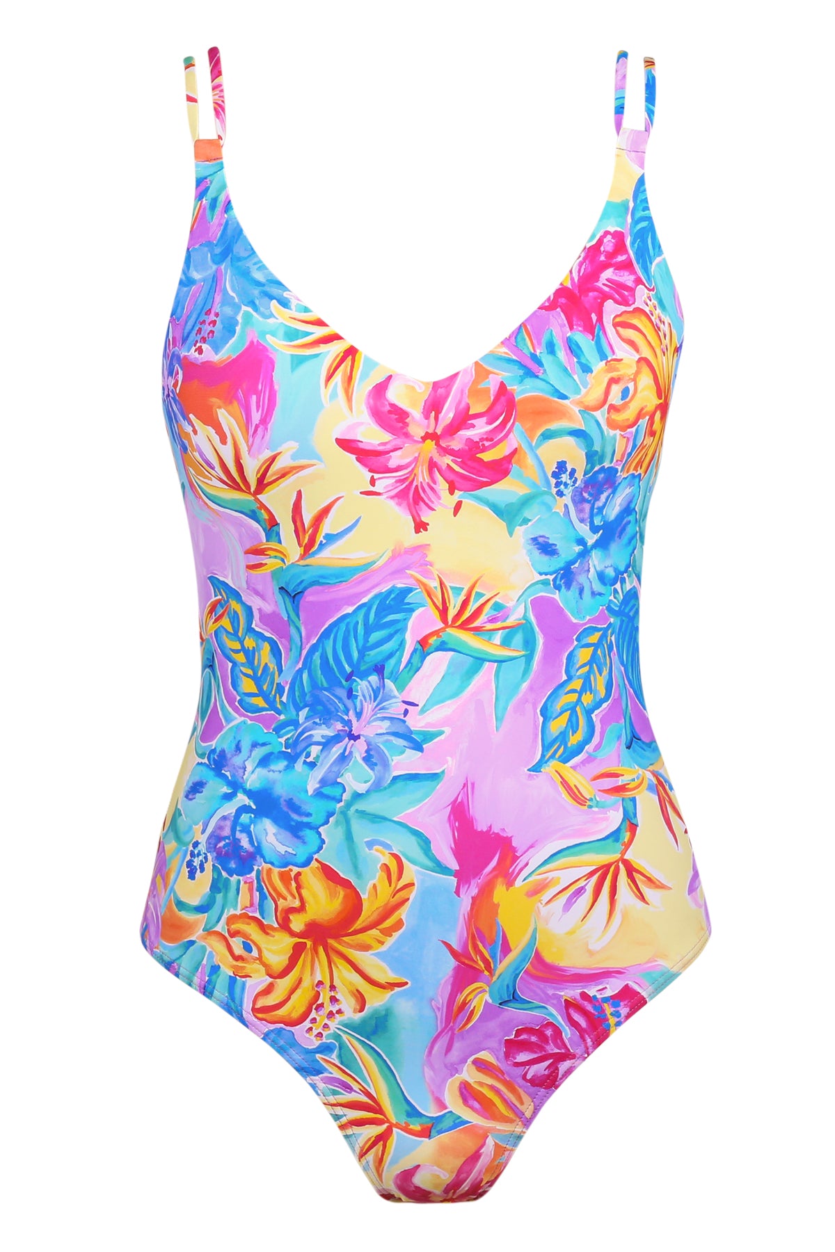 Aloha Vista Veronica One Piece: Women's V-Neck Swimsuit – Sunsets