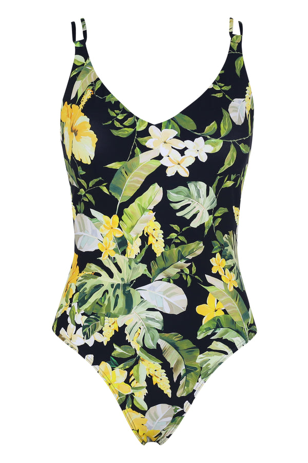 Front pose #1 of a floating garment shot featuring Sunsets Night Bloom Veronica One Piece