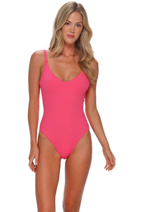Sunsets Posy Pink Crepe Veronica One Piece
