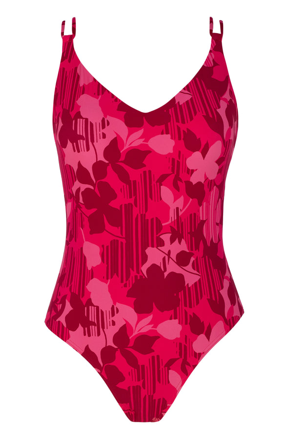 Front pose #1 of a floating garment shot featuring Sunsets Rambling Rose Veronica One Piece