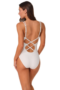 Sunsets White Lily Veronica One Piece