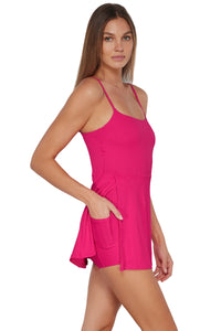 Sunsets Begonia Sandbar Rib Naomi Swim Dress One Pc XS / BEGON / 130