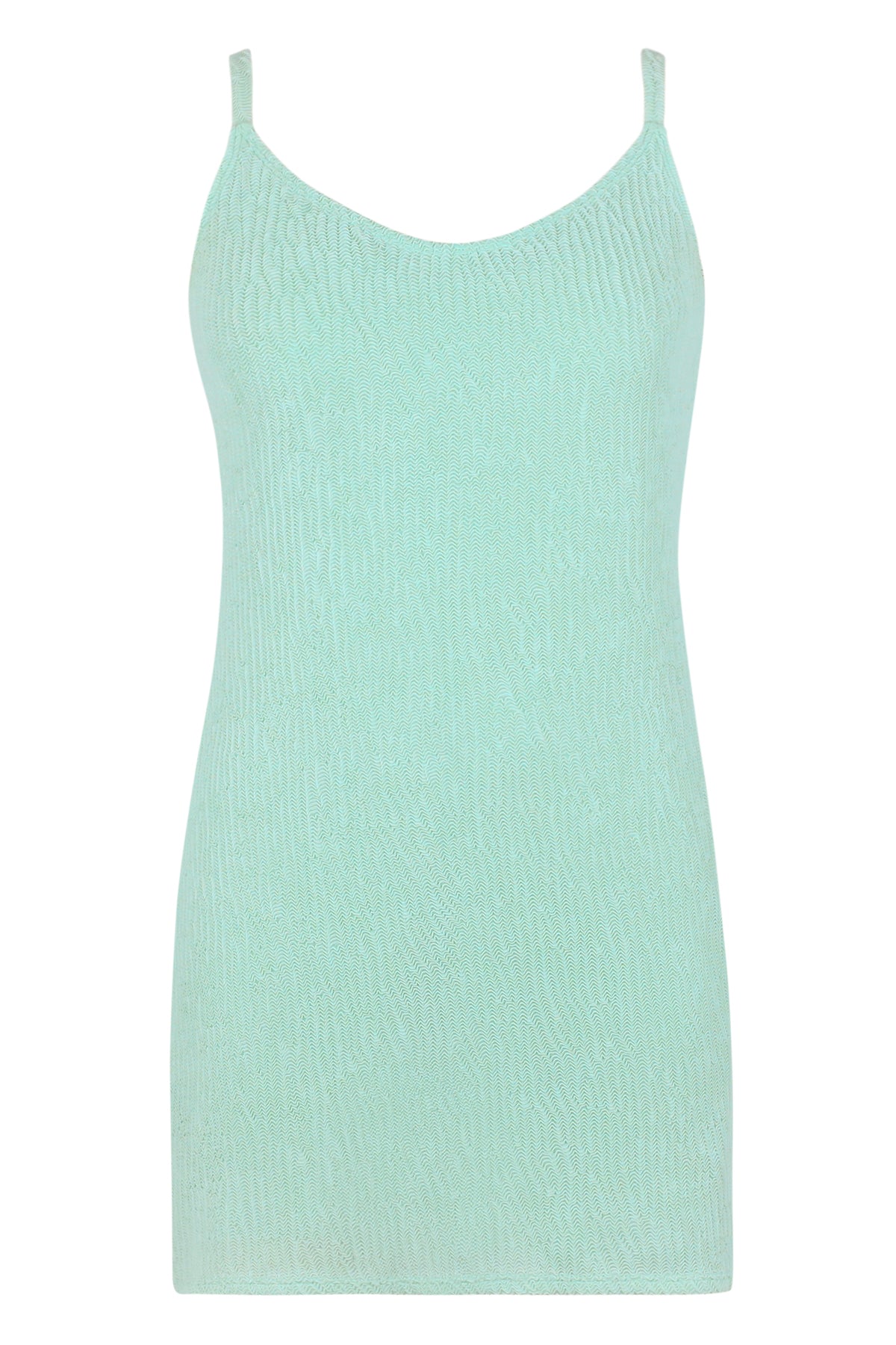 Front pose #1 of a floating garment shot featuring Pacifica by Sunsets Mint Scrunch Zenya Dress Cover-Up