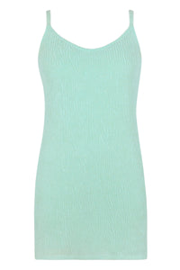 Front pose #1 of a floating garment shot featuring Pacifica by Sunsets Mint Scrunch Zenya Dress Cover-Up