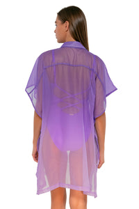 Back view of Sunsets Passion Flower Shore Thing Tunic