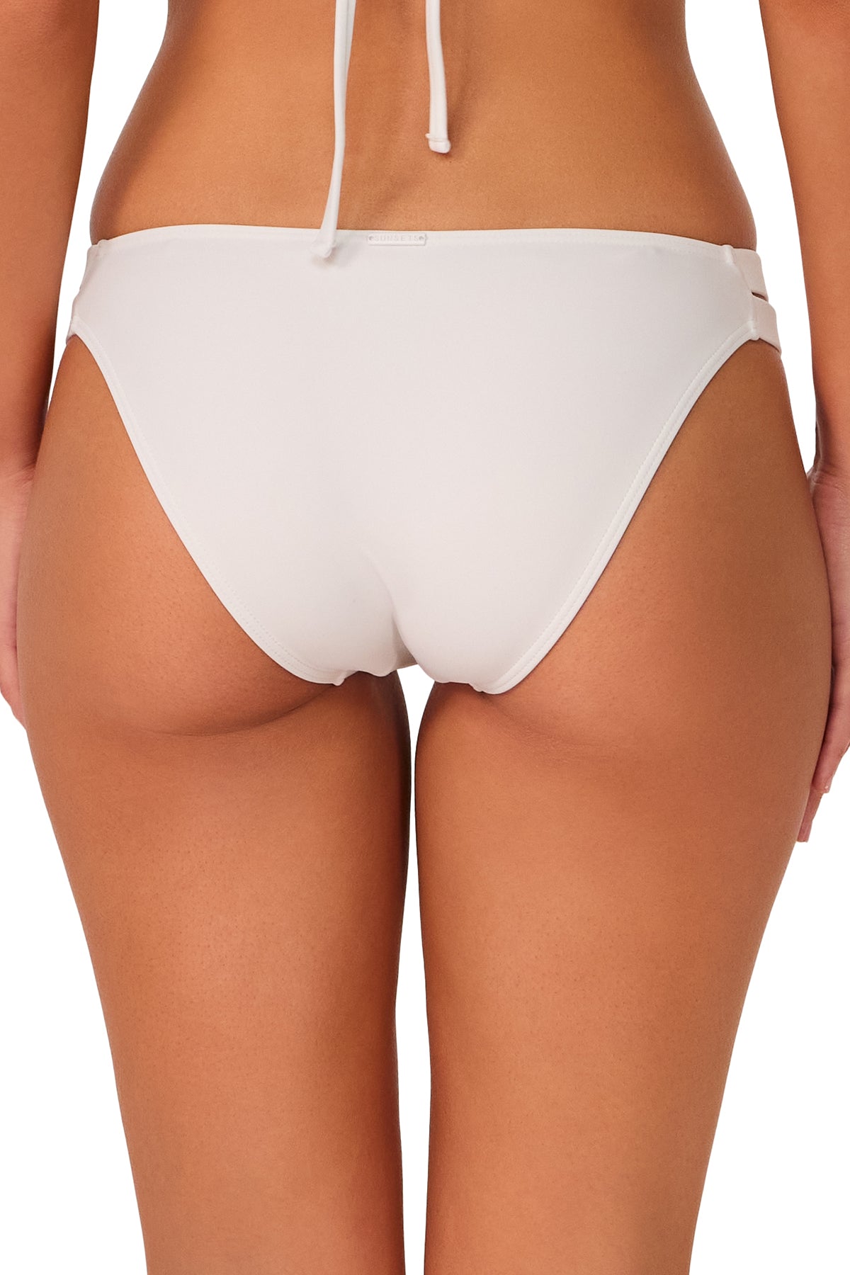 White Lily Dora Double Tab: Mid-Rise Bikini Bottom by Sunsets