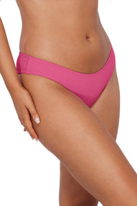 Quarter pose #1 of Taylor wearing Pacifica Dragon Fruit Sandy Scoop Bottom