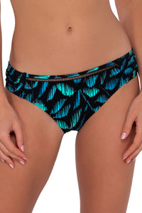 Front pose #1 of Gigi wearing Sunsets Cascade Seagrass Texture Audra Hipster Bottom