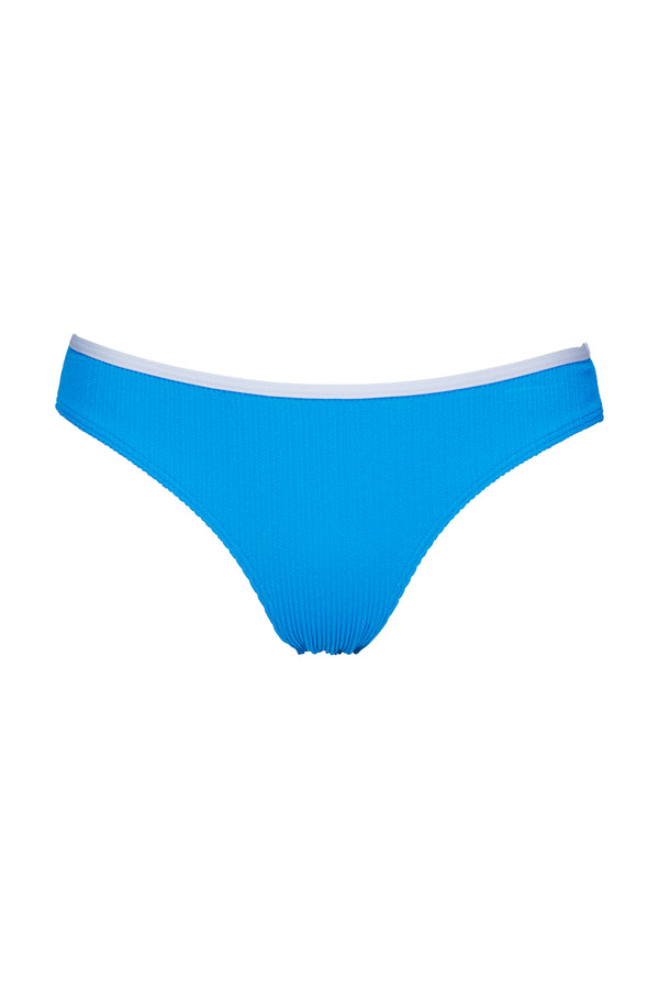 Front pose #1 of a floating garment shot featuring Pacifica Blueberry Penny Hipster Bottom with Trim