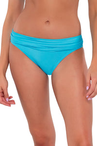 Front pose #1 of Daria wearing Sunsets Blue Bliss Unforgettable Bottom