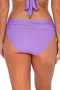 Back pose #1 of Taylor wearing Sunsets Passion Flower Unforgettable Bottom