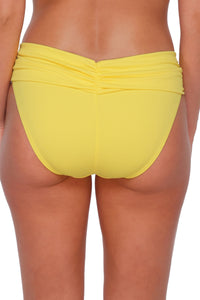 pose #3 of Daniella wearing Sunsets Pineapple Crepe Unforgettable Bottom