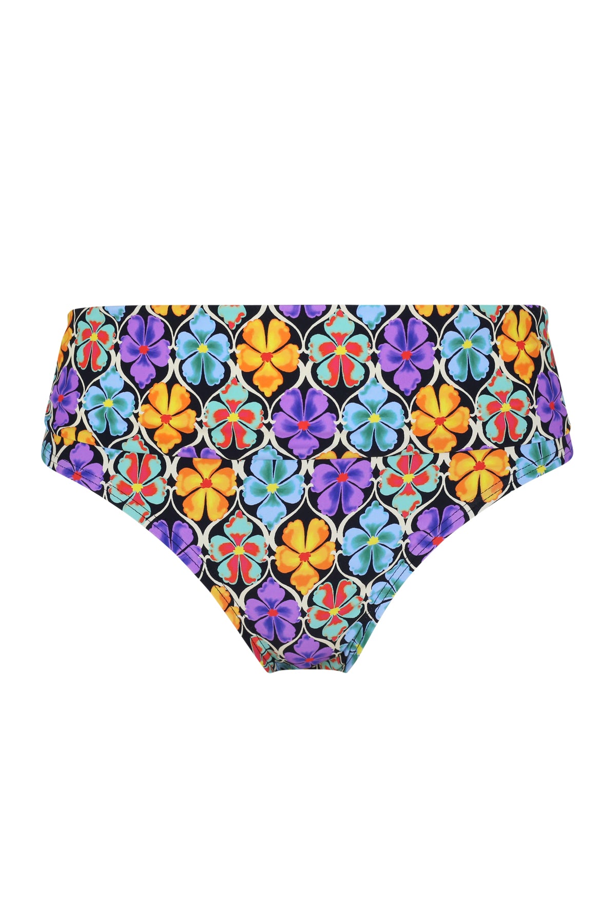 Front pose #1 of a floating garment shot featuring Sunsets Trellis Blooms Unforgettable Bottom