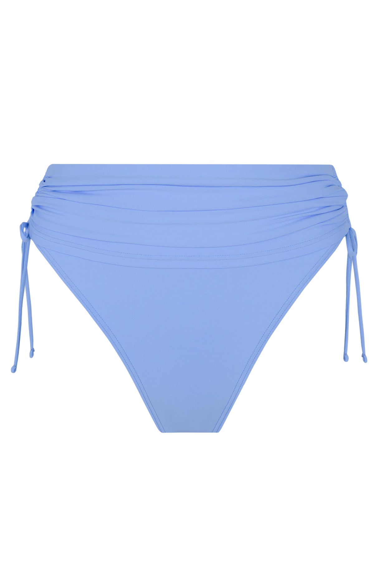 Blue Whisper Darci High Waist - Shirred Foldover Bikini Bottom