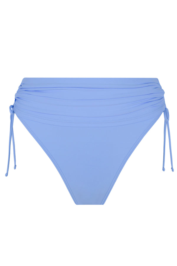 Front pose #1 of a floating garment shot featuring Sunsets Blue Whisper Darci High Waist Bottom