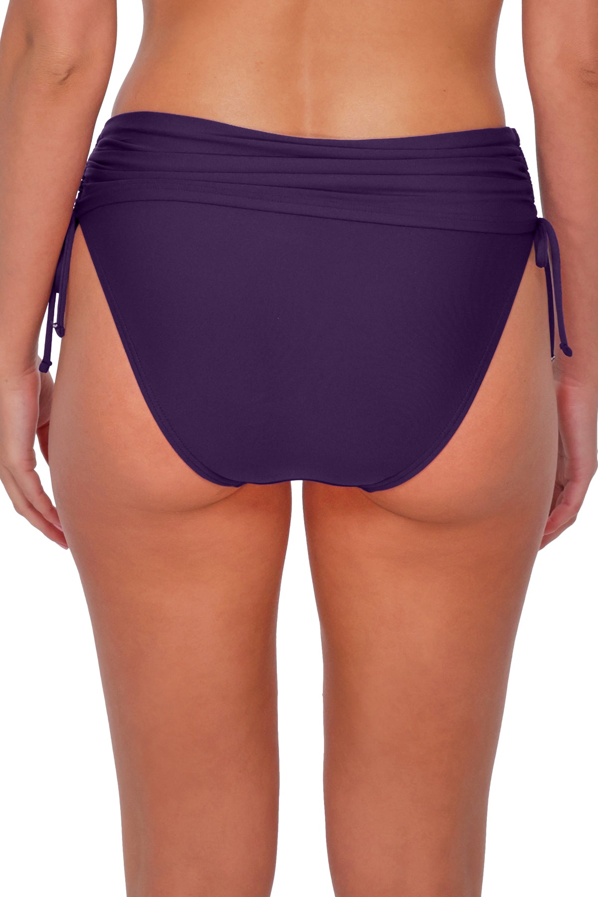 Paradise Plum Darci High Waist - Shirred Foldover Bikini Bottom