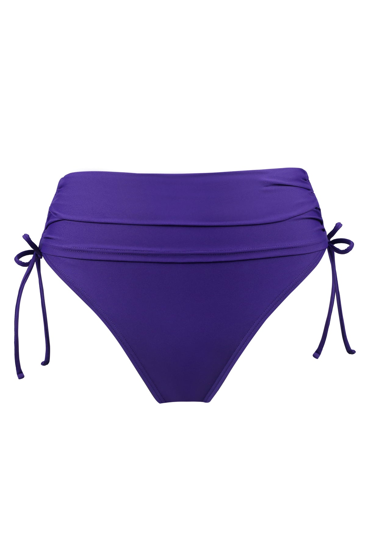 Paradise Plum Darci High Waist - Shirred Foldover Bikini Bottom