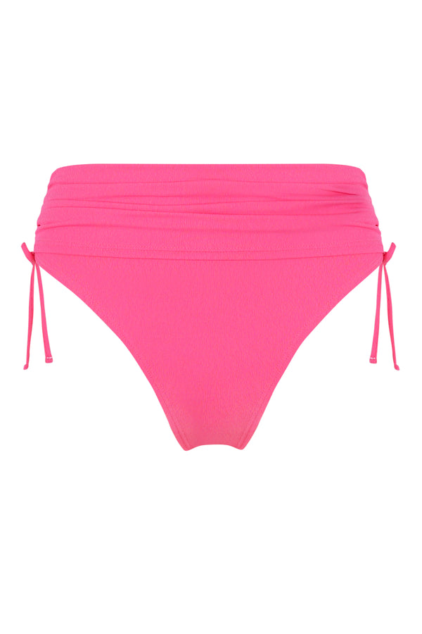Front pose #1 of a floating garment shot featuring Sunsets Posy Pink Crepe Darci High Waist Bottom
