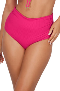 Sunsets Begonia Sandbar Rib Capri High Waist Bottom XS / BEGON / 310B