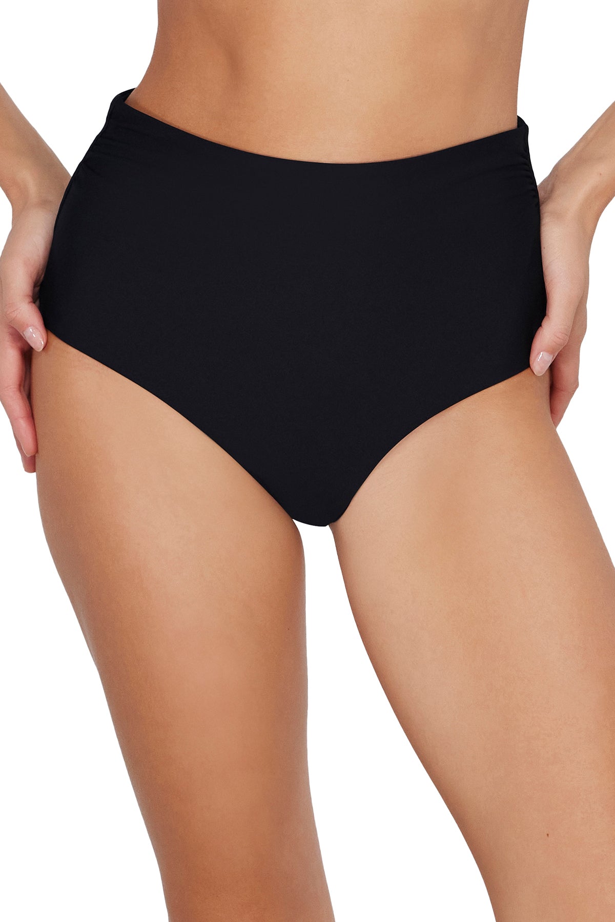 Sunsets Black Capri High Waist Bottom XS / BLCK / 310B