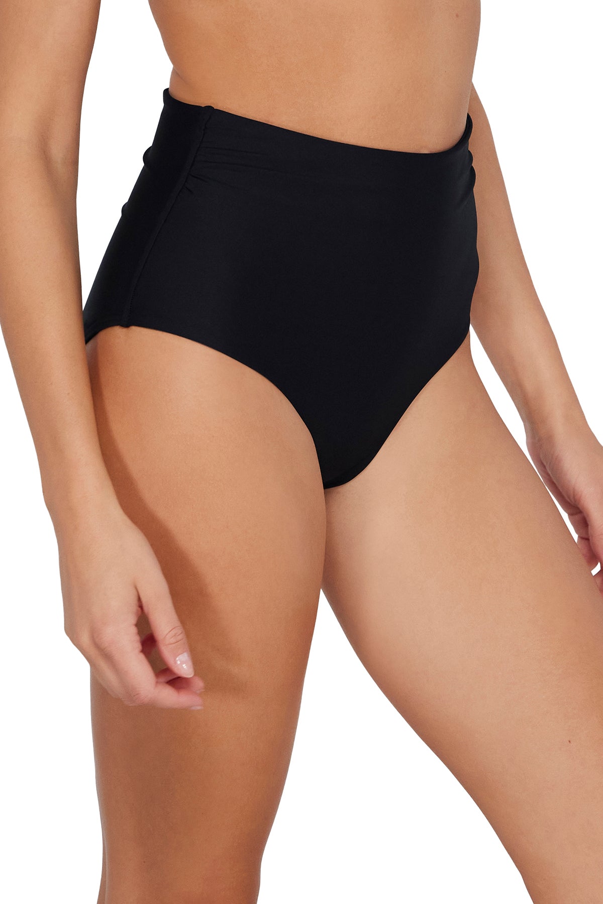 Sunsets Black Capri High Waist Bottom XS / BLCK / 310B