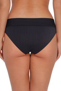 Sunsets Black Seagrass Texture Capri High Waist Bottom