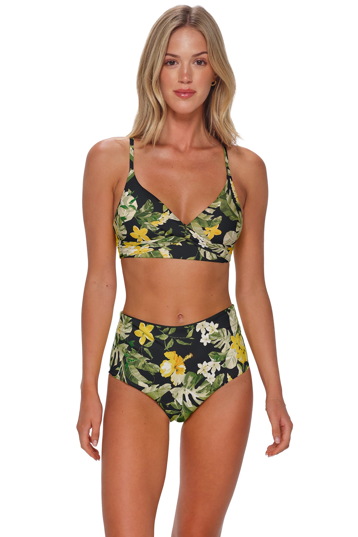 Sunsets Night Bloom Capri High Waist Bottom