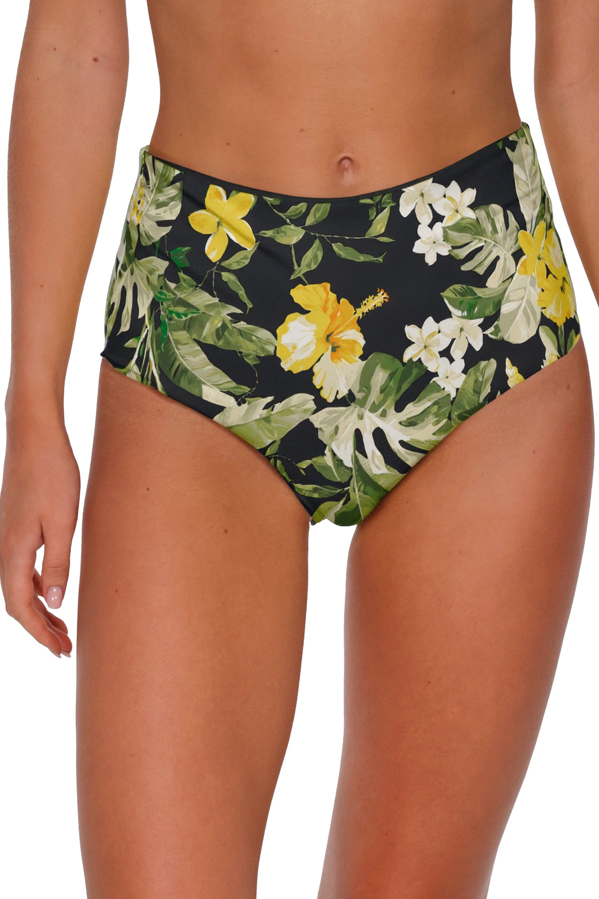 Sunsets Night Bloom Capri High Waist Bottom