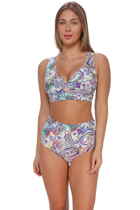 Sunsets Tide Pool Twist Capri High Waist Bottom