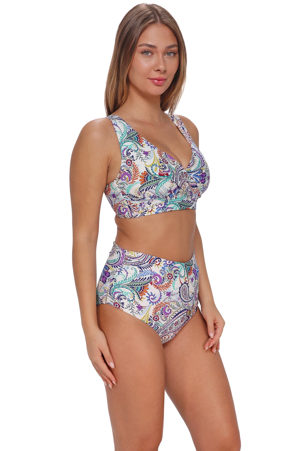 Sunsets Tide Pool Twist Capri High Waist Bottom