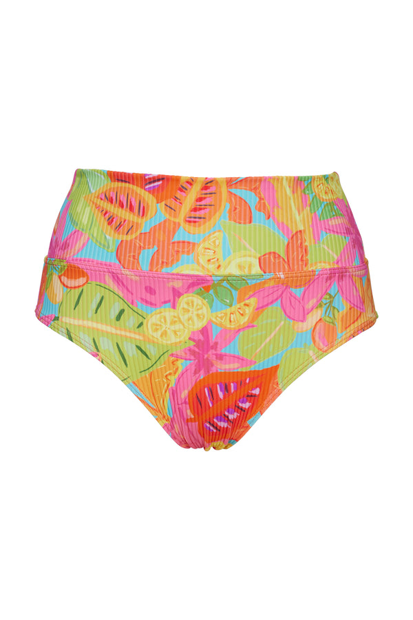 Front pose #1 of a floating garment shot featuring Sunsets Citrus Grove Sandbar Rib Hannah High Waist Bottom