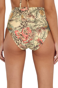 Back pose #1 of Jessica wearing Sunsets Island Spice Hannah High Waist Bottom