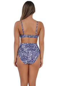 Back pose #1 of Taylor wearing Sunsets Marina Hannah High Waist Bottom paired with matching