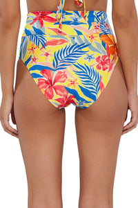 Back pose #1 of Jessica wearing Sunsets Suncatcher Hannah High Waist Bottom