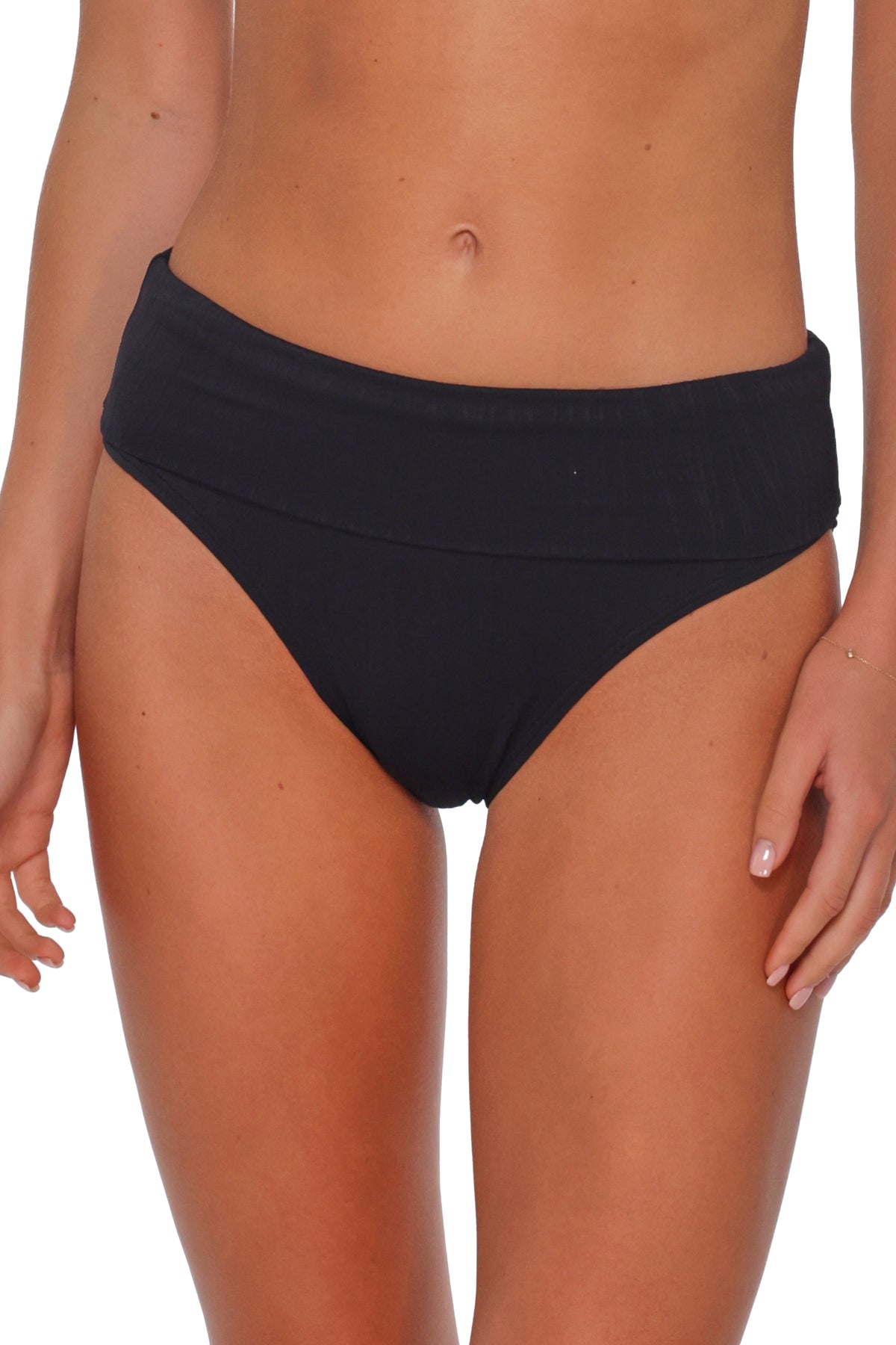 Sunsets Black Seagrass Texture Hannah High Waist Bottom