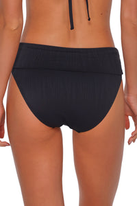 Sunsets Black Seagrass Texture Hannah High Waist Bottom