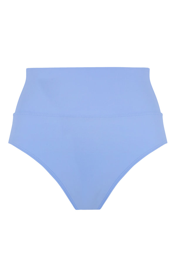 Front pose #1 of a floating garment shot featuring Sunsets Blue Whisper Hannah High Waist Bottom