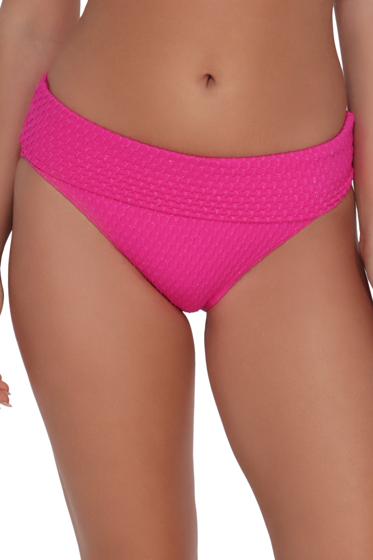 Pacifica Pink Diamond Lurex Hannah High Waist Bottom