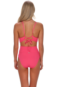 Sunsets Posy Pink Crepe Hannah High Waist Bottom