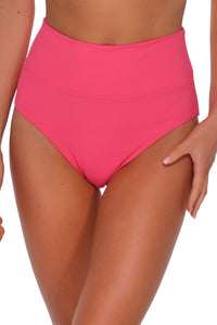 Sunsets Posy Pink Crepe Hannah High Waist Bottom