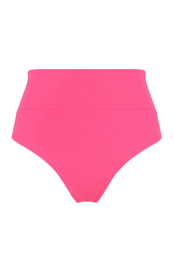 Front pose #1 of a floating garment shot featuring Sunsets Posy Pink Crepe Hannah High Waist Bottom