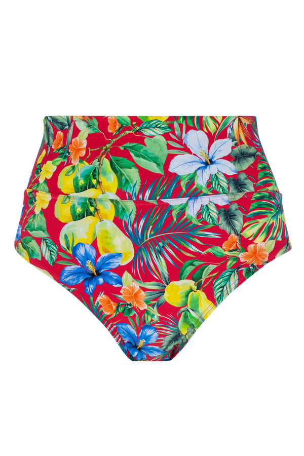 Front pose #1 of a floating garment shot featuring Sunsets Surf's Up Hannah High Waist Bottom