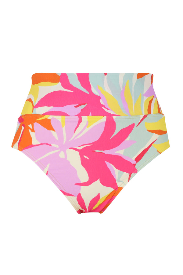 Front pose #1 of a floating garment shot featuring Sunsets Tropicolor Crepe Hannah High Waist Bottom