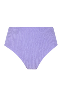 Front pose #1 of a floating garment shot featuring Pacifica by Sunsets Lilac Scrunch Astrid High Waist Bottom